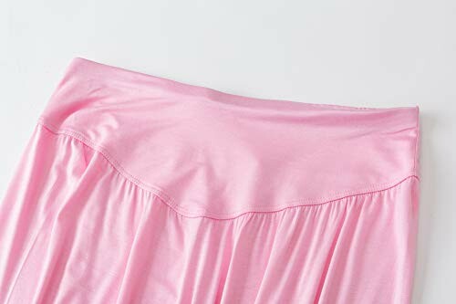 Close-up of pink skirt fabric with elastic waistband