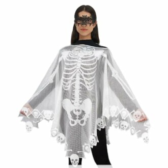 Lace Skeleton Poncho Costume